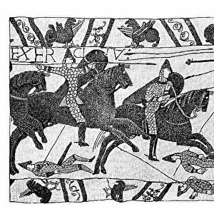 Antique illustration of Bayeux Tapestry