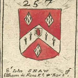 Coat of arms copperplate 17th century Shaw and Williamson