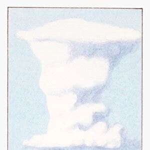 Illustration of cumulonimbus cloud with lightning