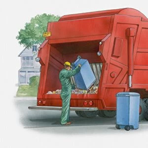 Illustration of garbage truck