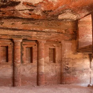 Interior of The Triclinium Tomb, Petra, Jordan