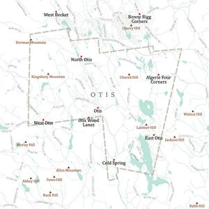 MA Berkshire Otis Vector Road Map