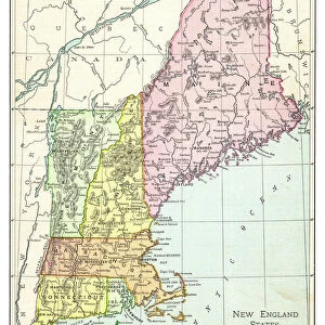 Map of New England states 1895