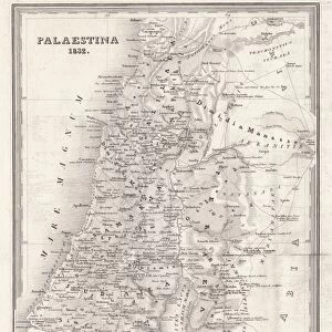 Map of Palestine, steel engraving, published in 1836