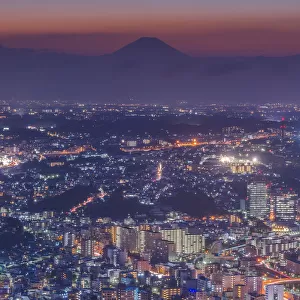 Night view of Yokohama with Mt Fuji