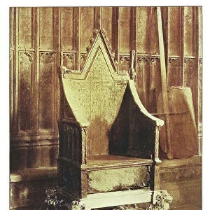 Old engraved illustration of The Coronation Chair, Westminster Abbey, England, United Kingdom