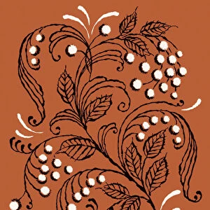 Orange Leaf and Berry Pattern