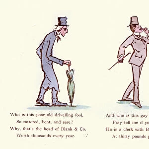 Victorian satirical cartoon, The Miser and the Dandy
