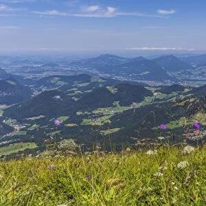 View from Kehlsteinhaus, known as Eagles Nest, towards the Alps, Berchtesgadener Land, Bavaria, Germany, Europe