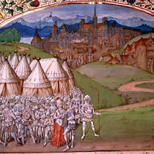 Isabella of France (c. 1295-1358) with troops at Hereford, 14th century
