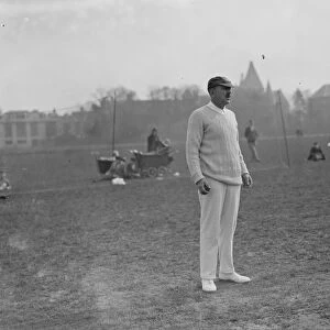 Oxford University Cricket Club Practice J Hearn, the teams coach. 30 April 1923