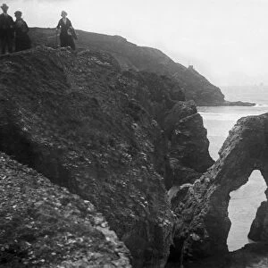 Arch Rock, Perranporth, Perranzabuloe, Cornwall. Around 1920