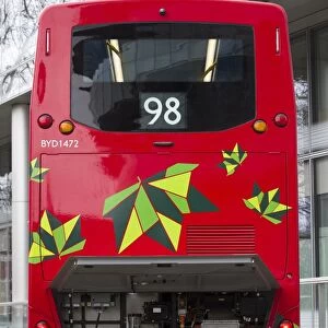 Britain-Transport-Electric-Red-Bus
