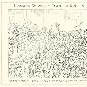 1849, A Railway Meeting, Emotion of the Shareholders at the Announcement of a Dividend of two and a half pence (engraving)