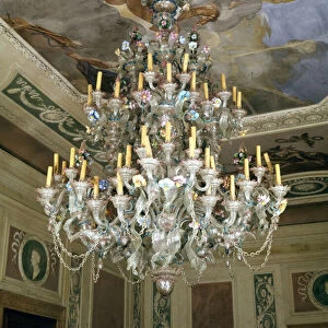 18th century Murano glass chandelier at the Querini - Stampalia foundation of Venice