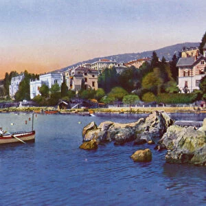 Abbazia, now Opatija in Croatia: Ville al Lungomare del Nord con scogli (photo)
