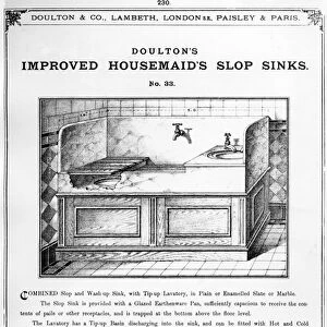 Advertisement for Doultons Improved Housemaids Slop Sinks, c