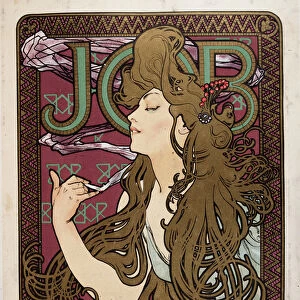 Advertising poster for "Job Cigarette Paper"by Mucha, 1898