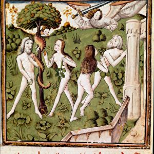 Adam and Eve picking the defended fruit Miniature of the Master of the Champion of Ladies