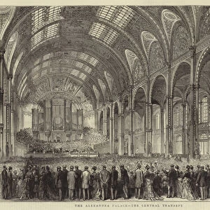 The Alexandra Palace, the Central Transept (engraving)