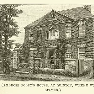 Ambrose Foleys house, at Quinton, where Wesley stayed (engraving)