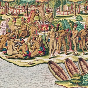 Americae Tertia Pars, Deliberating before an Expedition against the Enemies (page 432)