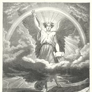 The Angel with the Book, Revelation X, 1-6 (engraving)