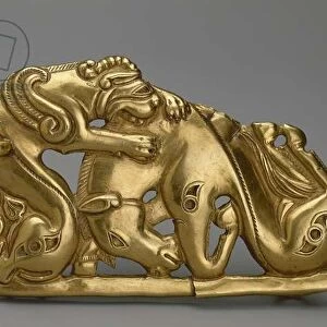 Animals fighting (belt buckle), 5th-4th century BC (gold)