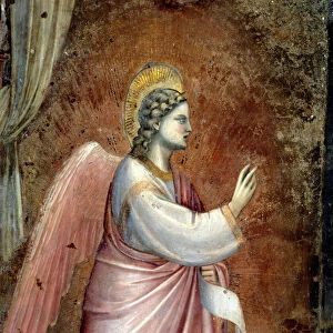 The Annunciation, detail of the Angel Gabriel, from the lunette above the altar, c