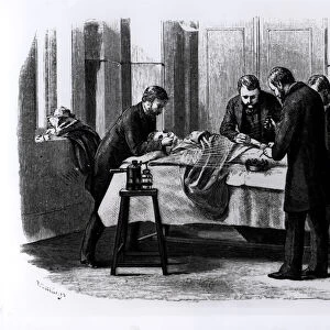 Antiseptic Surgery, 1882 (engraving) (b / w photo)