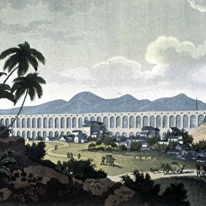 Aqueduct of Rio de Janeiro - in "The old and modern costume"by Ferrario