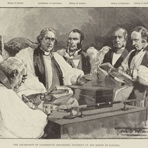 The Archbishop of Canterbury delivering Judgment on the Bishop of Lincoln (engraving)