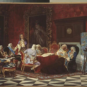 Artemy Volynsky at a Russian cabinet sitting, 1875 (oil on canvas)