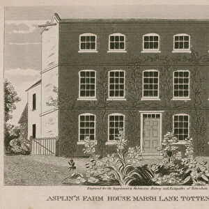 Asplins Farm House, Marsh Lane, Tottenham, London (engraving)