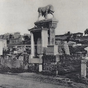 Athens: The Ancient Cemetery of Ceramicos (b / w photo)