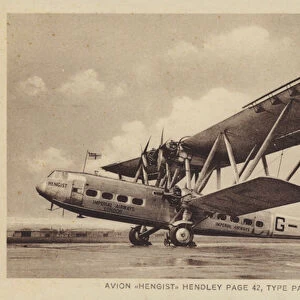 Avion Hengist Hendley Page 42, Type Paris-Londres (b / w photo)