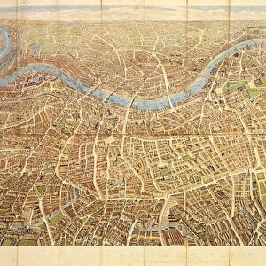 A Balloon View of London as seen from Hampstead, 1851 published by Bank and Co