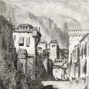 The Banks of the Darro, Granada, illustration from Spanish Pictures by the Rev