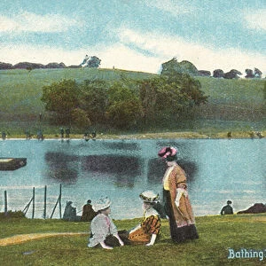 Bathing Ponds, Hampstead, London (coloured photo)