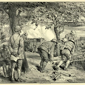 A Battery of 75s In Action, 1927 (litho)