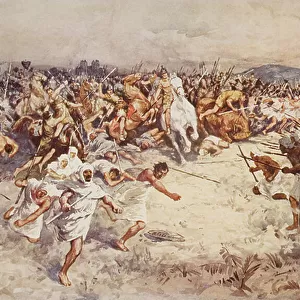 The Battle of Issus, illustration from The Outline of History by H. G. Wells, Volume I, published in 1920 (colour litho)
