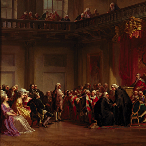 Benjamin Franklin Appearing before the Privy Council (oil on canvas)