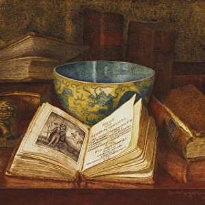A Book of Poems, (watercolour on board)