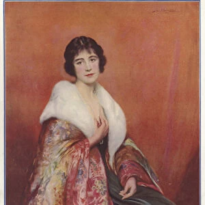 The Bride: Lady Elizabeth Bowes-Lyon (colour litho)