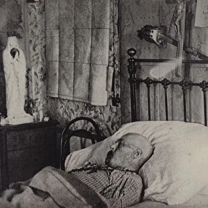 British explorer Sir Richard Burton on his deathbed, Trieste, 1890 (b / w photo)