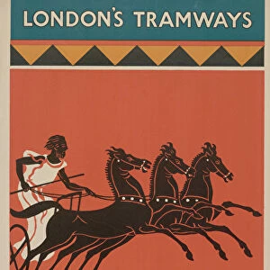 British Museum, Tram Services 33, 35, 1927 (colour litho)