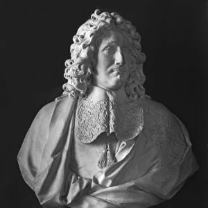 Bust of Jean-Baptiste Colbert de Torcy (marble) (b / w photo)