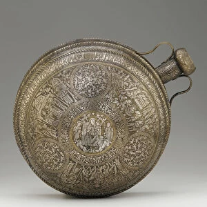 Canteen, from Syria or Northern Iraq, Ayyubid period, mid-13th century (brass