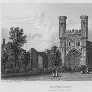 Canterbury, Gate of St Augustines (engraving)