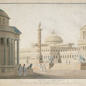 Capitol, set for La clemeza di Tito designed by Beuther, 1815 (w / c on paper)